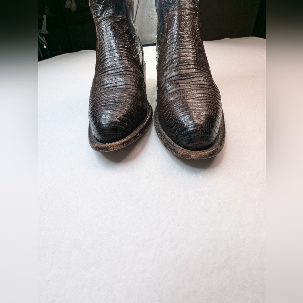 Tony Lama CZ813 Men's Exotic Collection Western Boot with Chocolate Teju Lizard - Picture 7 of 16